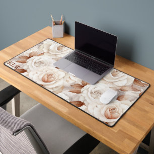 Elegant Beige en Roest Rozen Monogram Bureaumat