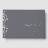 Elegant Beige en Silver Floral  gastenboek (Voorkant)
