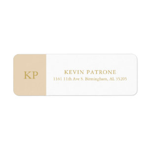 Elegant beige en wit Gouden minimalistische teks Etiket