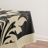 Elegant beige en zwarte dameselegant tablecloth tafelkleed (Voorbeeld)