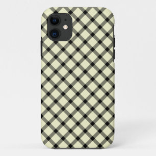 Elegant beige en zwarte tartan iPhone 11 hoesje