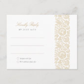 Elégant Beige et ivoire Floral Wedding Carte RSVP (Devant)