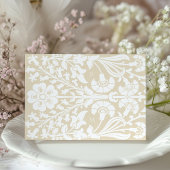 Elégant Beige et ivoire Floral Wedding Carte RSVP