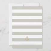 Élégant Beige Fête des mariées nautique Invitation (Dos)