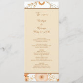 Elégant Beige Floral Bordure menu & programme (Devant)