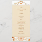 Elégant Beige Floral Bordure menu & programme (Dos)