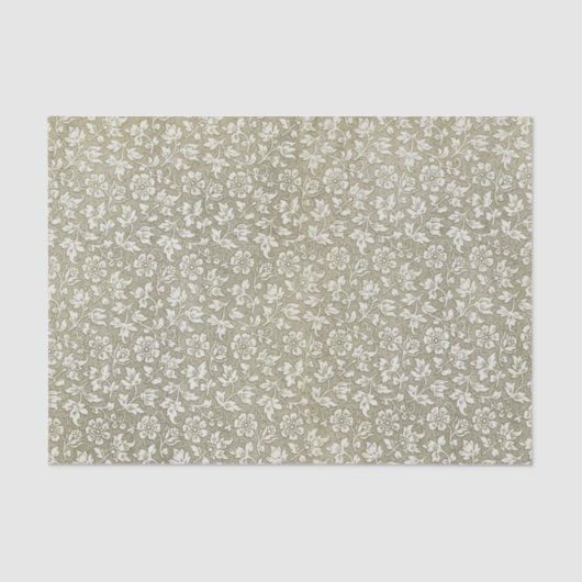 Elegant Beige Floral Pattern Tissuepapier (Voorkant)