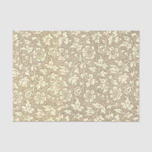 Elegant  Beige Floral Pattern Tissuepapier