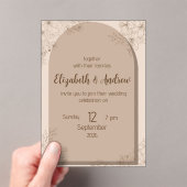 Elegant Beige Floral Wedding Invitation (In situ (ordinateur de poche))
