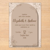 Elegant Beige Floral Wedding Invitation (Recto)