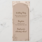 Elegant Beige Floral Wedding Programma (Achterkant)