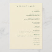 Elegant Beige Floral Wedding Programma (Achterkant)
