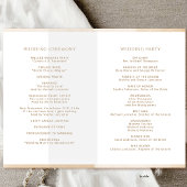 Elegant Beige Folded Wedding Ceremony Program
