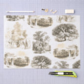 Elegant  Beige Goud Frans land Toile Tissuepapier (Craft)