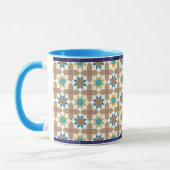 Elegant Beige Green and Red Geometric Pattern Mug (Gauche)
