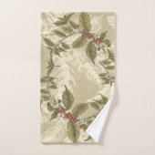 Elegant Beige Green Gold Foliage Bad Handdoek (Handdoek)