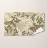 Elegant Beige Green Gold Foliage Bad Handdoek (Handdoek)