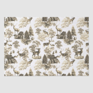 Elegant Beige Herten in Woodland Tissuepapier