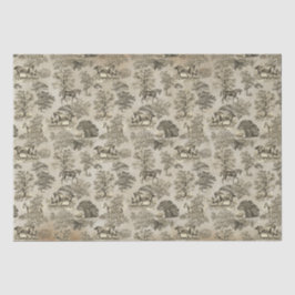 Elegant Beige Horse Toile Kraft Tissuepapier