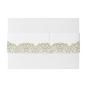 Elegant Beige kant Uitnodigingen Wikkel (Achterkant Voorbeeld)