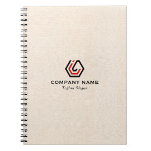 Elegant Beige Linen & standaard in logo Notitieboek