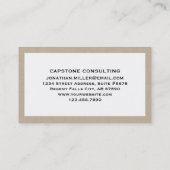 Elegant Beige Linnen Print Visitekaartje (Achterkant)