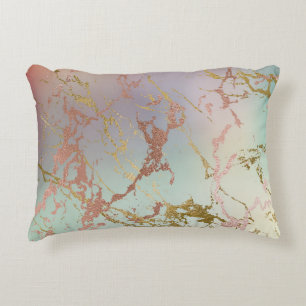 Elegant Beige Marmer   Mint Sage Green Roos Gold Accent Kussen