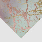 Elegant Beige Marmer | Mint Salie Groene Roos Goud Tissuepapier (Detail)
