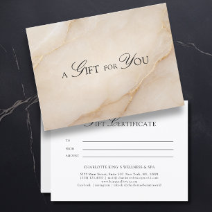 Elegant Beige Marmeren Cadeaucertificaat