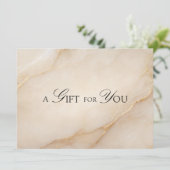Elegant Beige Marmeren QR-code Cadeaubon (Staand voorkant)