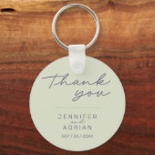 Elegant Beige Minimal Wedding sleutelhanger (Voorkant)