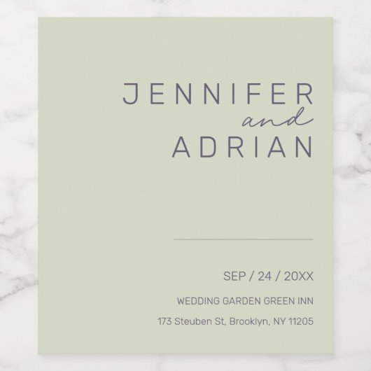 Elegant beige Minimale etikettering van witte en r Wijn Etiket (Enkel label)