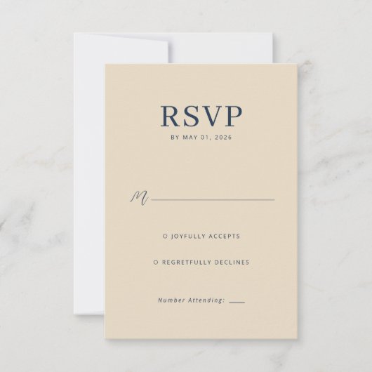 Elegant Beige Minimalist RSVP (Devant)