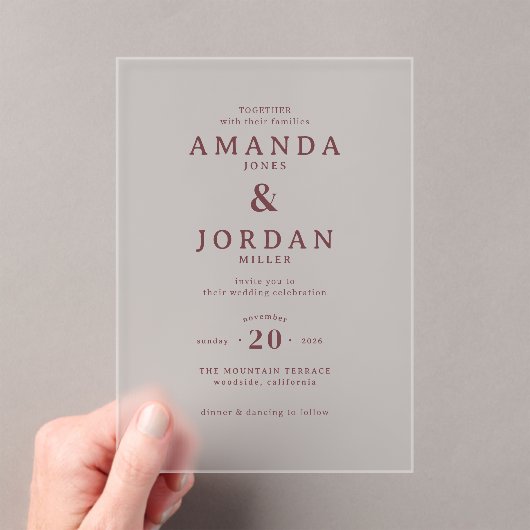 Elegant Beige Minimalist Wedding Invitation (In situ (ordinateur de poche))