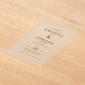 Elegant Beige Minimalist Wedding Invitation (Poser)