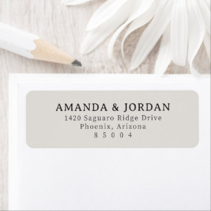 Elegant Beige Minimalistische Typografie Etiket