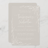 Elegant Beige Modern Leaf Motif Thanksgiving Kaart (Voorkant / Achterkant)