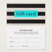 Elégant Beige moderne Noir Turquoise Stripes (Devant & derrière)