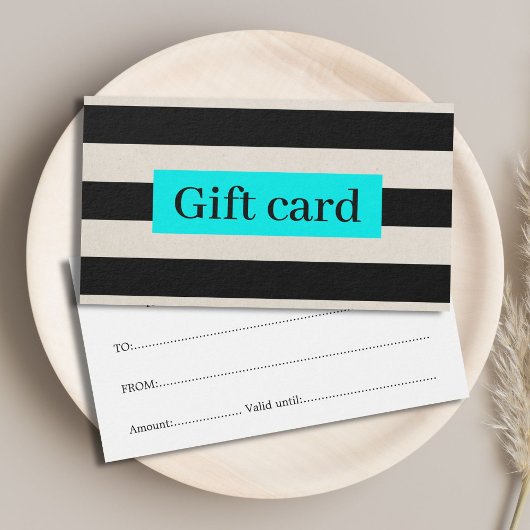 Elégant Beige moderne Noir Turquoise Stripes