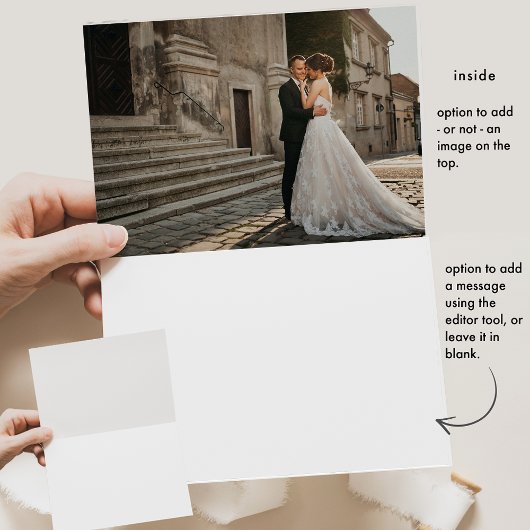 Elegant Beige Monogram, Waterverf bruiloft Bedankkaart