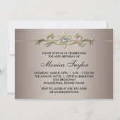 Elégant Beige Or 40e anniversaire Invitation Quara (Dos)