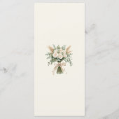 Elegant Beige Pampas Grass Wedding Menu Card (Dos)
