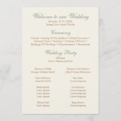 Elegant Beige Pampas & Rose Wedding Program Programma (Achterkant)