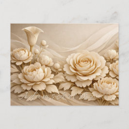 Elegant Beige Paper Flower Bouquet Briefkaart