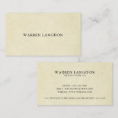 Elegant Beige Paper Professional Visitekaartje (Voorkant / Achterkant)