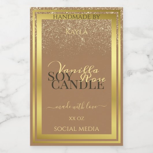 Elegant beige Product Packaging Labels Gold Lijst Voedselcontainer Etiket (Enkel label)