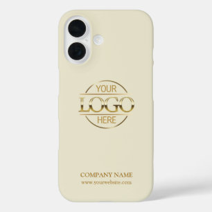 Elegant Beige Promotie Bedrijfslogo iPhone 16 Hoesje