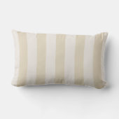 Elégant Beige rayé Off Blanc Lumbar Coussin (Verso)