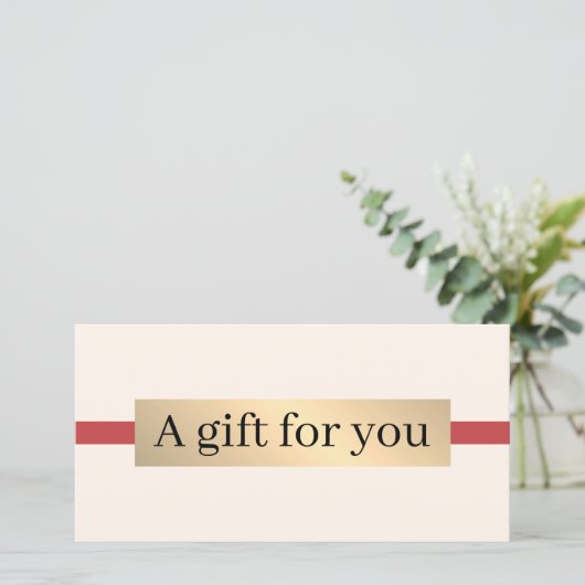 Elegant Beige Red Faux Golden Holiday Beauty (Staand voorkant)