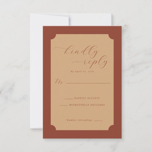 Elegant Beige RSVP Card (Devant)